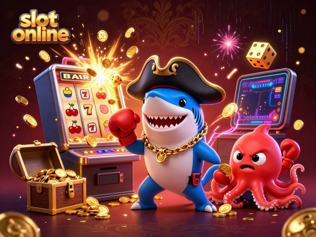 Experience thrilling slot online gameplay with vibrant characters in a dynamic casino scene.