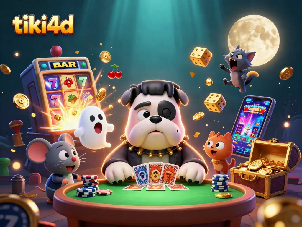 Menyusun strategi kemenangan di tiki4d dengan slot dan kartu di meja kasino hijau yang menakutkan.