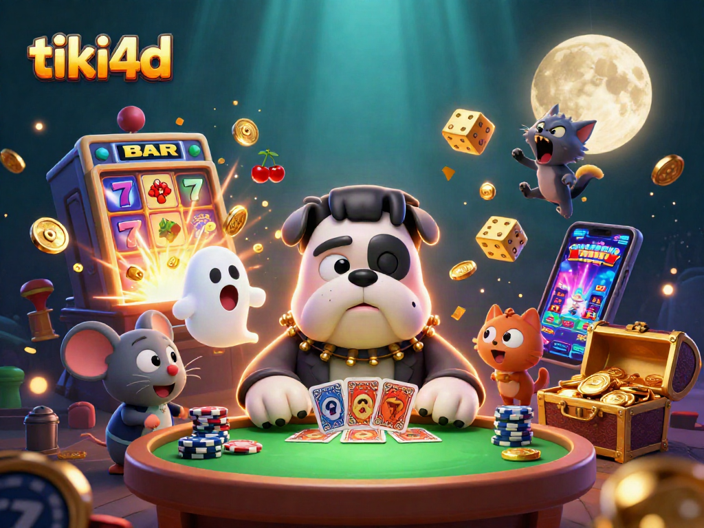 Menyusun strategi kemenangan di tiki4d dengan slot dan kartu di meja kasino hijau yang menakutkan.