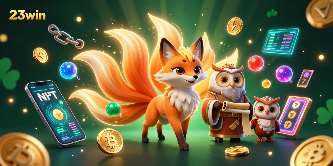 Experience vibrant 23win casino excitement with a dazzling fox spirit and crypto elements.