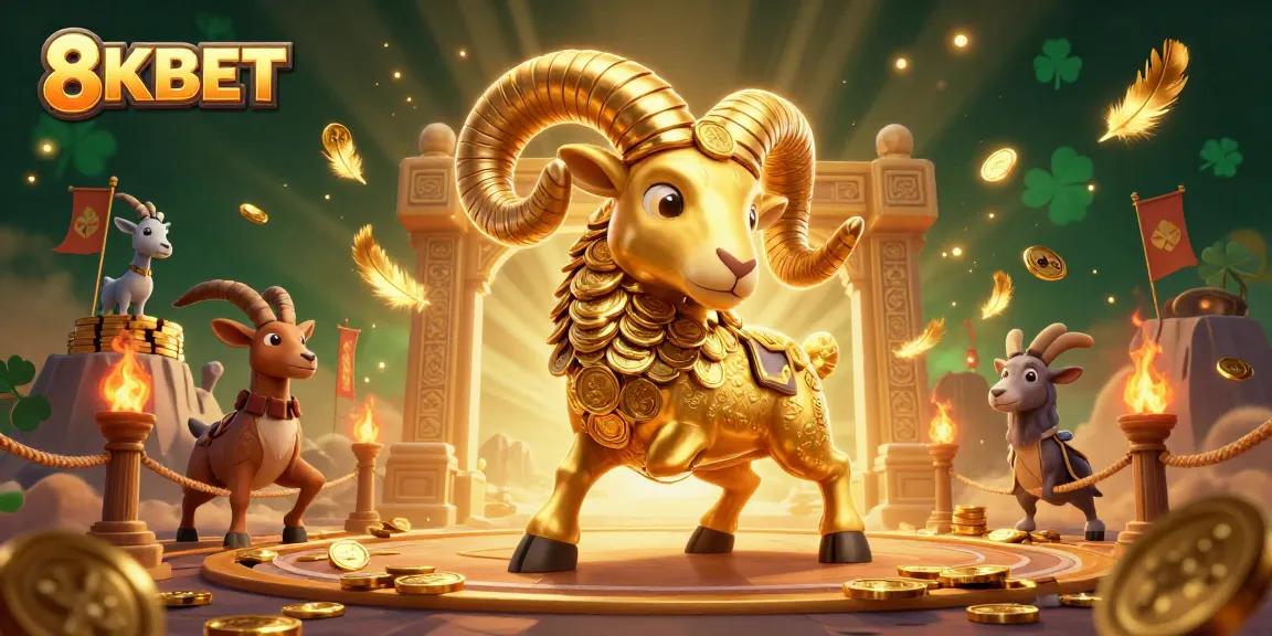 Experience excitement with 8KBET as the golden ram charges through the casino gate.