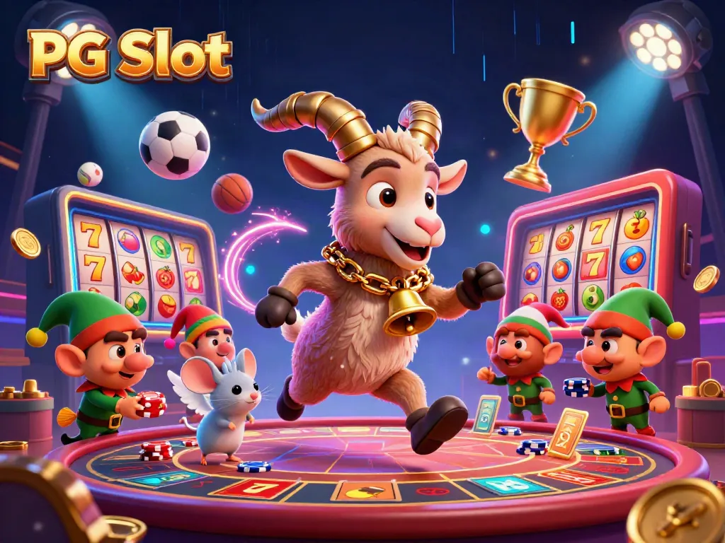 Permainan PG Slot yang menarik di kasino, menampilkan keberanian Krampus dan mouse berperang melawan gremlin nakal.