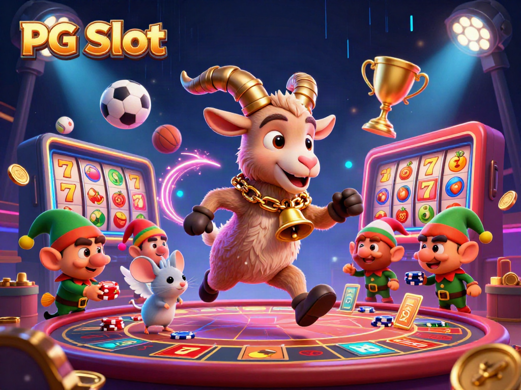 Permainan PG Slot yang menarik di kasino, menampilkan keberanian Krampus dan mouse berperang melawan gremlin nakal.
